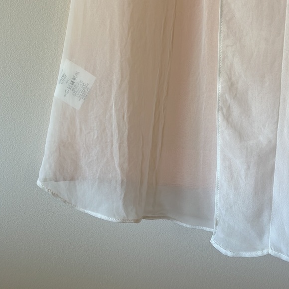 CUE Peach White High Neck Sheer Back Sleeveless Tank Top Blouse - Picture 11 of 13